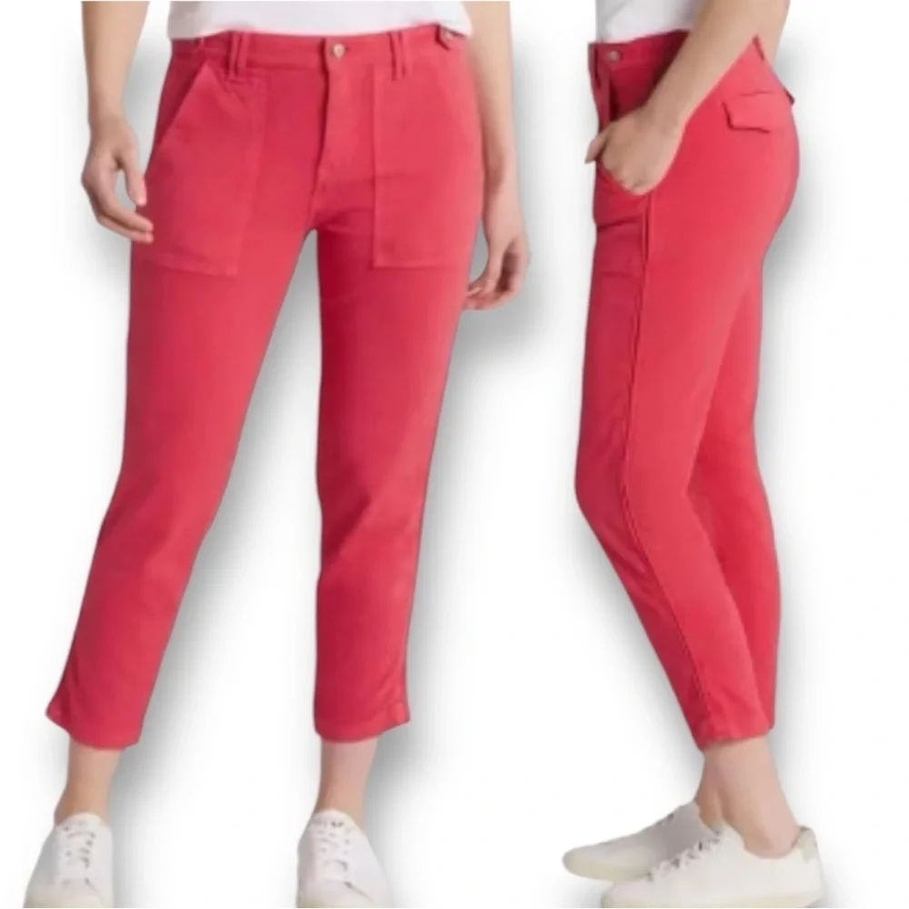 Pistola Erin High Rise Utility Crop Straight Leg Pants Coral Size 31 NWT
